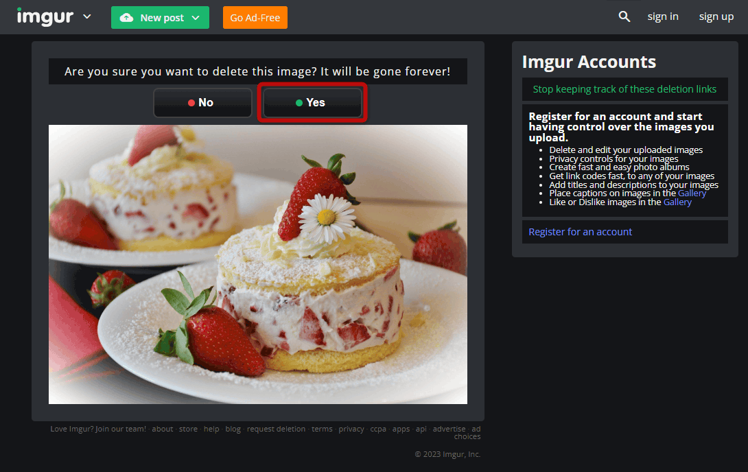 アカウント登録なしでも、Imgur にアップロードした画像を削除できるようにする方法