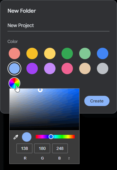 色を自由に指定することもできる