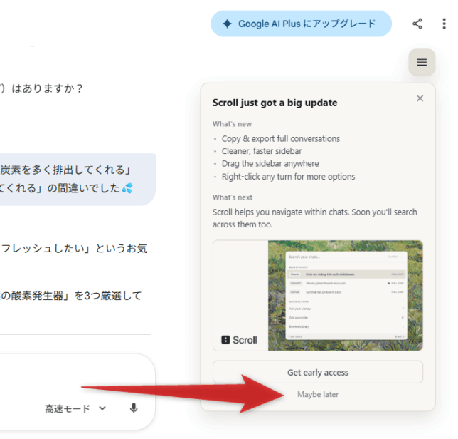下部にある「Maybe later」をクリックする