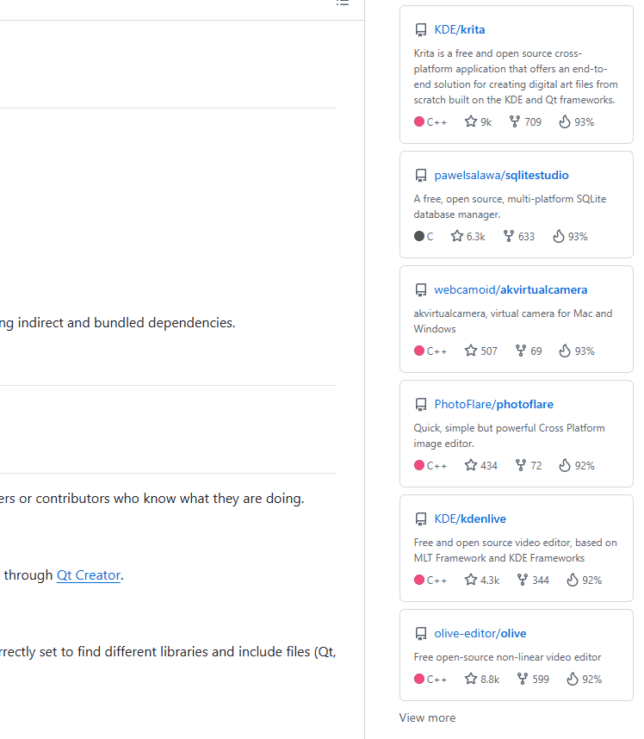 類似プロジェクトが、さらに 5 件表示された。