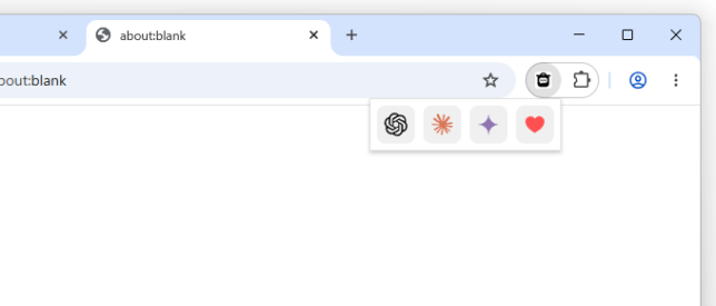 生成 AI チャットサイトへのリンクボタンが表示される